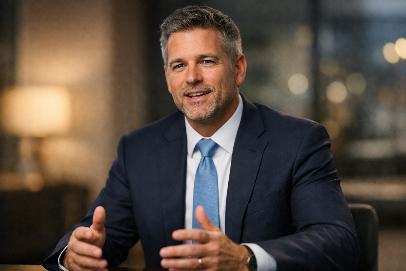 I want to see a CEO type being interviewed Low depth of field Remove the microphone and the interviewer Make it more like a testimonial video-1